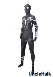 Dawn Spider Dark Grey and White Spandex Zentai Bodysuit Halloween Cosplay Costume - include Lenses - SP522 | UncleHulk