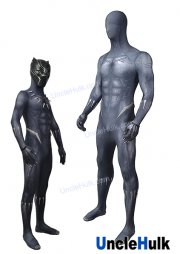 Black Panther 2018 Movie Spandex Zentai Suit Cosplay Costume - suit and necklace | UncleHulk