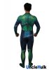 Green Lantern Cosplay Costume Spandex Zentai Bodysuit - with Rubber chest logo - SH0505 | UncleHulk