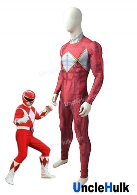 Zyuranger Tyranno Ranger Spandex Zentai Bodysuit Halloween Cosplay Costume