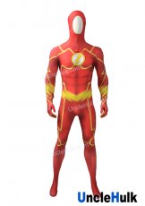 The Flash Reddish Orange Spandex Zentai Cosplay Costume Halloween Costume -with hood | UncleHulk