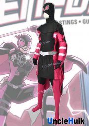 High Quality Gwen GwenPool Evil Gwenpool Cosplay Costume with cloak - Spandex fabric | UncleHulk