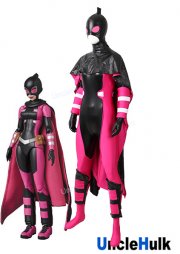 High Quality Gwen GwenPool Cosplay Costume with cloak - Spandex and glumming fabric | UncleHulk