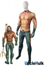 Superior Aquaman Costume Cosplay Golden Bodysuit after getting trident of Movie 2018 - Jason Momoa | UncleHulk