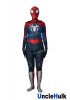 Red and Blue Spider Gwen Spider Girl Spandex Costume - with hood and lenses | UncleHulk