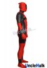 Red Deadpool with Silk Floss Muscle and Rubber Lenses Spandex Zentai Bodysuit | UncleHulk