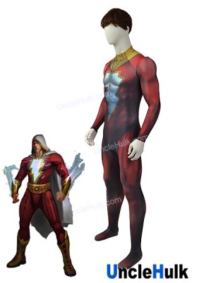 Captain Marvel Shazam Injustice Prime Spandex Zentai Costume - style 1 | UncleHulk