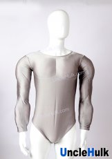 Half Body Slight Muscle Suit ZS908 - no Abdominal Muscle - Silk Floss Muscle Shape Black Bodysuit | UncleHulk