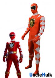 Dino Thunder AbareRed Red Ranger Spandex Zentai Halloween Cosplay Costume | UncleHulk