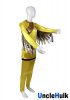 Hyakujuu Sentai Gaoranger Gao Yellow the Noble Eagle Cosplay Costume - Satin Fabric Bodysuit with wings | UncleHulk
