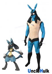 Lucario Costume Black and Blue Spandex Zentai Costume