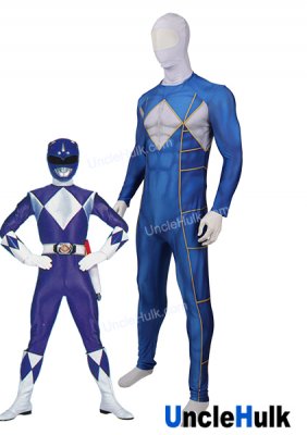 Mighty Morphin Rangers Tricera Ranger Spandex Zentai Halloween Cosplay Costume | UncleHulk