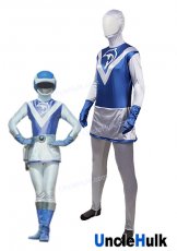 Choujuu Sentai Liveman Blue Dolphin Satin Fabric Cosplay Costume - with gloves | UncleHulk
