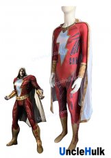 Captain Marvel Shazam Cosplay Costume - with double layers cloak - style 4 | UncleHulk