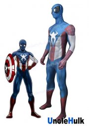 Captain Spider Style 2 Spandex Zentai Bodysuit Halloween Cosplay Costume -with lenses - SP162 | UncleHulk