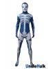 Dark Blue and White Skeleton Spandex Zentai Suit Halloween Costume | UncleHulk