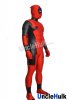 Red Deadpool with Silk Floss Muscle and Rubber Lenses Spandex Zentai Bodysuit | UncleHulk