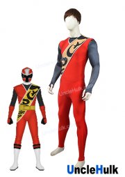 Shuriken Sentai Ninninger Red Ninja Spandex Suit Cosplay Costume Halloween Bodysuit | UncleHulk