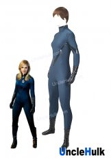 Fantastic 4 Fantastic Four Blue and Black Jessica Alba Invisible Woman Spandex Zentai Cosplay Costume | UncleHulk
