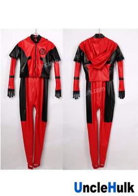 PU Fabric Deadpool Cosplay Costumes - Bodysuit and Jacket | UncleHulk