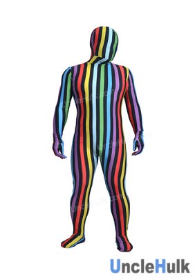 Colorful Stripe Spandex Zentai Full Bodysuit