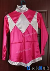 Mighty Morphin Rangers Pink Soldier Ptera Range Satin Fabric Tops and Trousers | UncleHulk