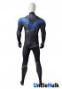 Nightwing Muscle Cosplay Costume Black and Blue Spandex Bodysuit - with Silk Floss Muscle | UncleHulk