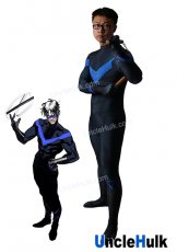 Nightwing Cosplay Costume Black and Blue Spandex Bodysuit - SH0808 | UncleHulk