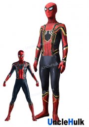 Iron Spider Spandex Zentai Costume Cosplay Bodysuit - with golden reflective film | UncleHulk