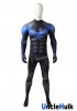 Nightwing Muscle Cosplay Costume Black and Blue Spandex Bodysuit - with Silk Floss Muscle | UncleHulk