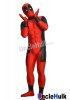 Red Deadpool with Silk Floss Muscle and Rubber Lenses Spandex Zentai Bodysuit | UncleHulk