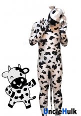 Dairy Cow Bodysuit Printed Spandex Costume - with tail | UncleHulk
