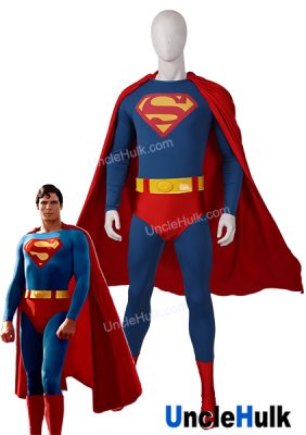Super 1978 Cosplay Costume - 1978 version movie - Spandex Bodysuit with belt cape and pants - No.22 | UncleHulk