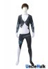 Imp Midna Costume |The Legend of Zelda - Twilight Princess White and Black Spandex Zentai Suit with Blue Paint Pattern