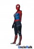 Red and Blue Spider Gwen Spider Girl Spandex Costume - with hood and lenses | UncleHulk