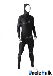 Black Spandex Bodysuit - Undetachable Hood with Open Face | UncleHulk