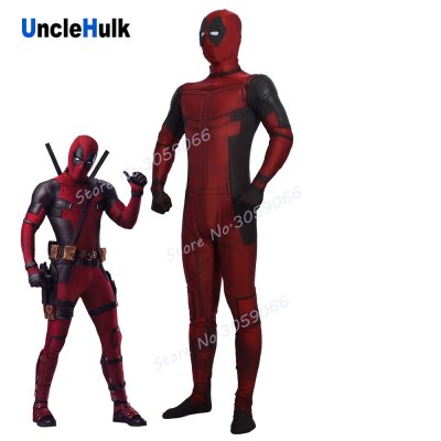 High Quality Classic Deadpool Spandex Sponge Zentai Bodysuit - with Rubber Lenses | UncleHulk