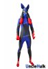 Mega Lucario Costume Black and Blue Spandex Zentai Costume | UncleHulk