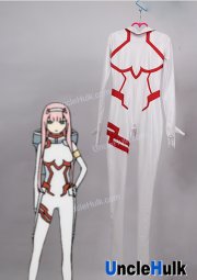 White ZERO TWO DARLING in the FRANXX Costume Cosplay Lycra Spandex Zentai Bodysuit | UncleHulk