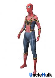 Iron Spider Spandex Zentai Bodysuit Halloween Cosplay Costume - A Type - add faux leather SP3201 | UncleHulk