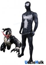 Venom Spider Black Zentai Cosplay Costume - with lenses and muscle shape -SP707 | UncleHulk