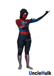 Red and Blue Spider Gwen Spider Girl Spandex Costume - with hood and lenses | UncleHulk