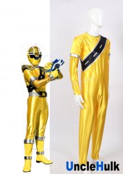 Mashin Sentai Kiramager Kiramai Yellow Cosplay Satin Bodysuit - with gloves | UncleHulk
