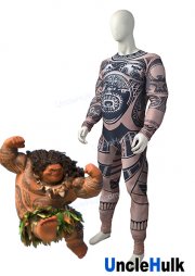 Maui Shapeshifting Demigod in Moana 2016 Movie Spandex Cosplay Costume and Inner Muscle Suit | UncleHulk