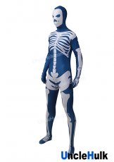 Dark Blue and White Skeleton Spandex Zentai Suit Halloween Costume | UncleHulk