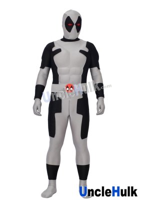 Grey Deadpool with Muscle Spandex Zentai Bodysuit | UncleHulk