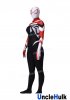 Red and Black Spider Gwen Spider Girl Spandex Costume - with hood and lenses | UncleHulk