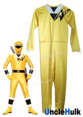 Ninja Sentai Kakuranger Ninja Squadron Hidden Ranger NinjaYellow Cosplay Bodysuit - with Gloves and Inner Hood | UncleHulk