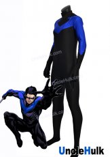 Nightwing Costume Black and Royal Blue Spandex Cosplay Costume | UncleHulk