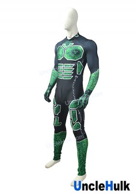 Black and Green Spandex Cosplay Costume - with needlework trace figure | UncleHulk